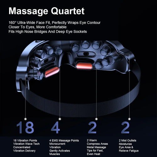 6D Smart Eye Massager Vibration Airbag Compress Eye Care Instrument Eye Massage Glasses Atomized Eye-Soothing Steam Eye Relax