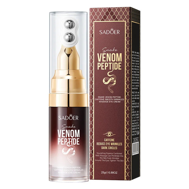 SADOER Snake Venom Peptide Caffeine Anti Wrinkle Massage Eye Cream Anti Dark Circles Anti-Aging Moisturizing Eyes Skin Care