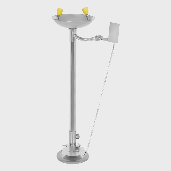 304 Stainless Steel Emergency Eyewash Station Eye Wash Station 3.17Gal/min Floor Standing Eye Wash Unit with Foot Pedal Filter